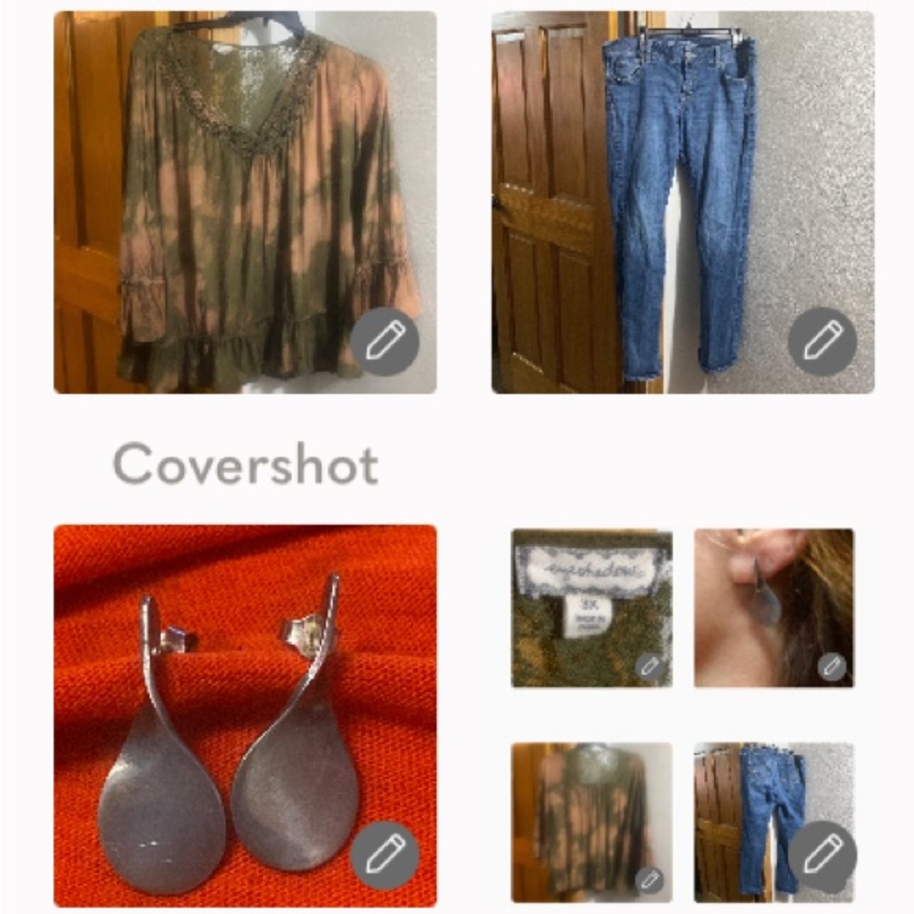 AE boot stretch👖18+Camo 3XP Blouse rayon+925 earrings
